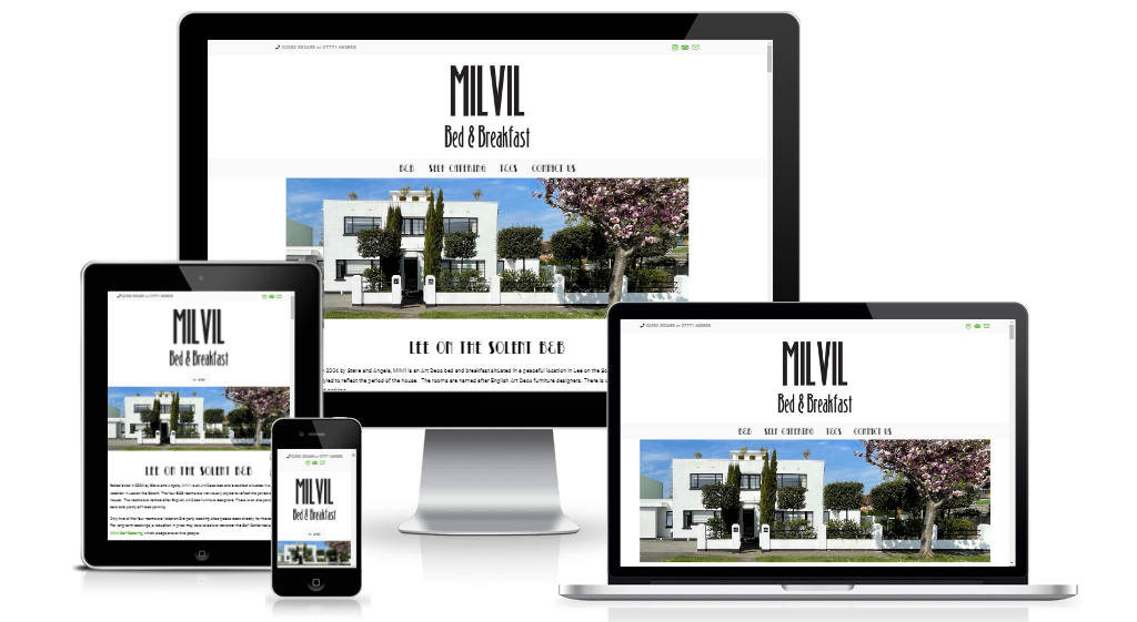 Milvil B&B website by Prickly Pear Design