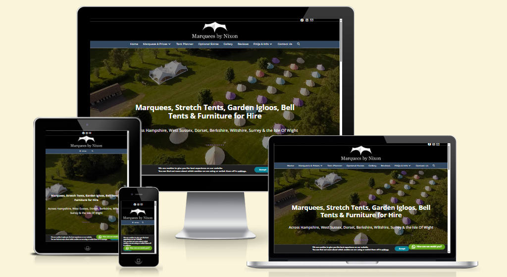 Marquees by Nixon website by Prickly Pear Design
